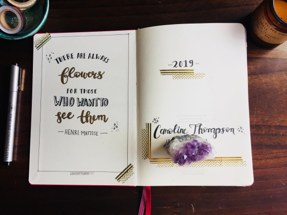 Bullet Journal Inspirational Quote in Hand Lettering